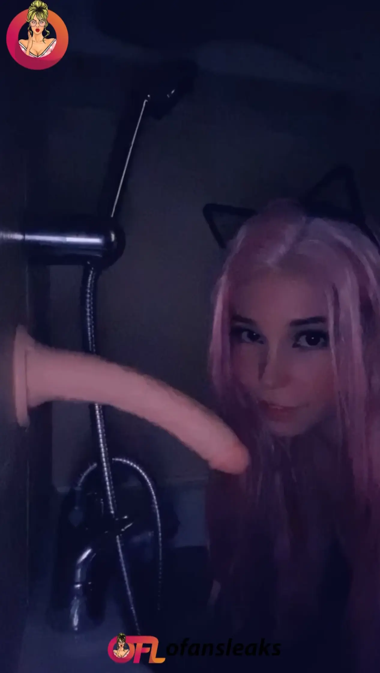 Belle Delphine Dildo Masturbation in Bathroom OnlyFans Video Leaked