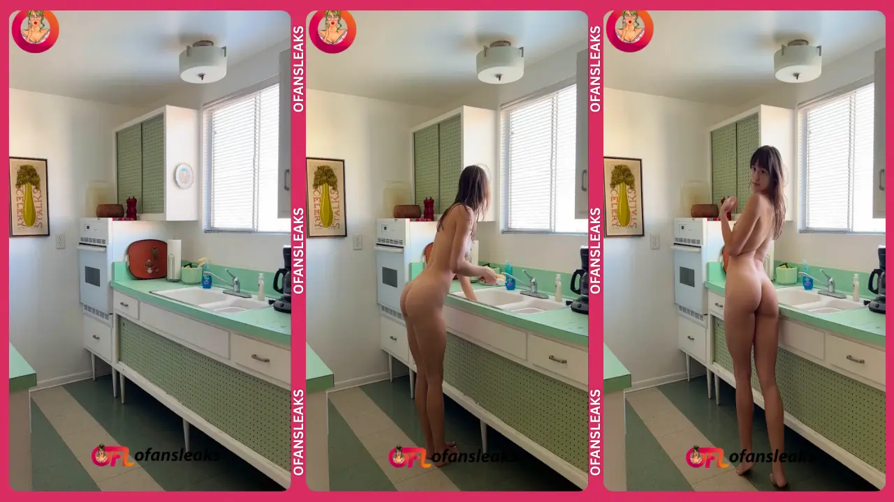 Julesari Nude Washing Dishes Before Her Breakfast
